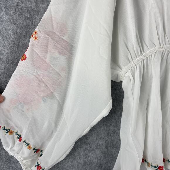 Savanna Jane Embroidered Top Womens 3X Floral Babydoll Boho Peasant Romantic NEW - Picture 4 of 16